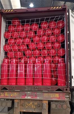 Cilindro de GLP de 21 kg con protección de tránsito profesional